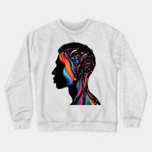 Afrocentric Man Multicolored Silhouette Crewneck Sweatshirt